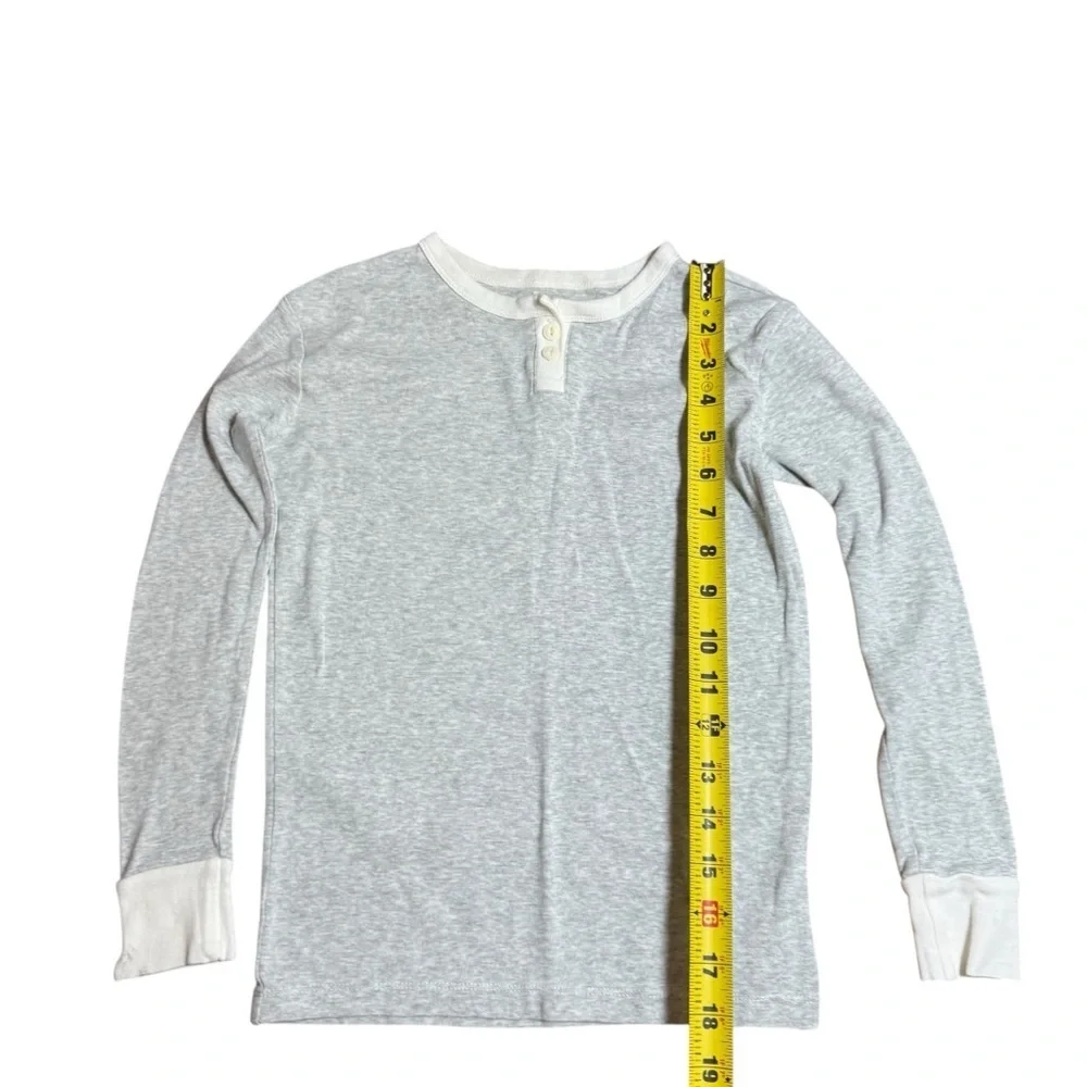 GAP Kids Unisex Light Gray Organic Cotton Long Pajama Set – Size 10